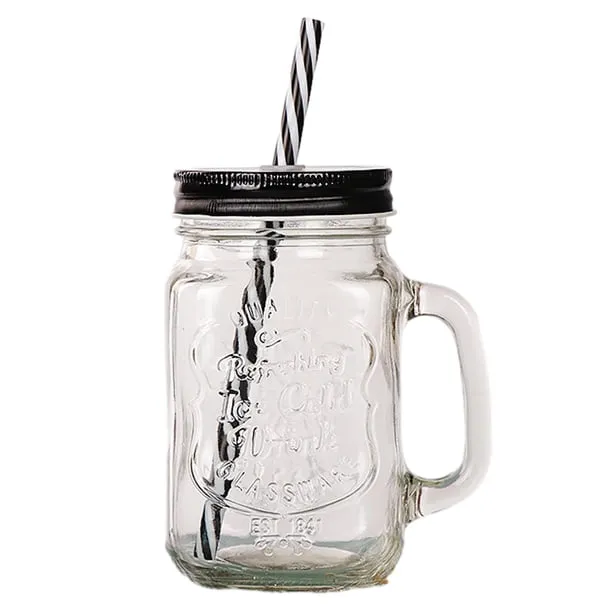 [BS02] VASO VIDRIO CON TAPA ASA Y SORBETE