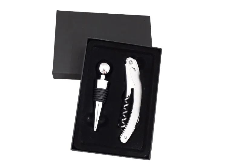 [BS08] SET DETAPADOR + TAPA DE VINO EN CAJA CARTON