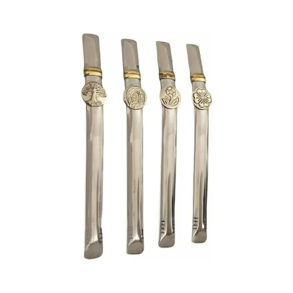 [L02] BOMBILLA CHATA INOXIDABLE ACERO CON DIJE