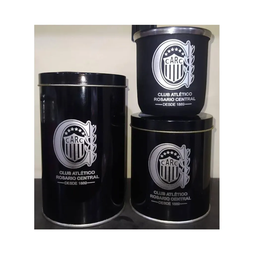 [MP09] SET LATAS YERBA Y AZUCA CON MATE CLUB FÚTBOL